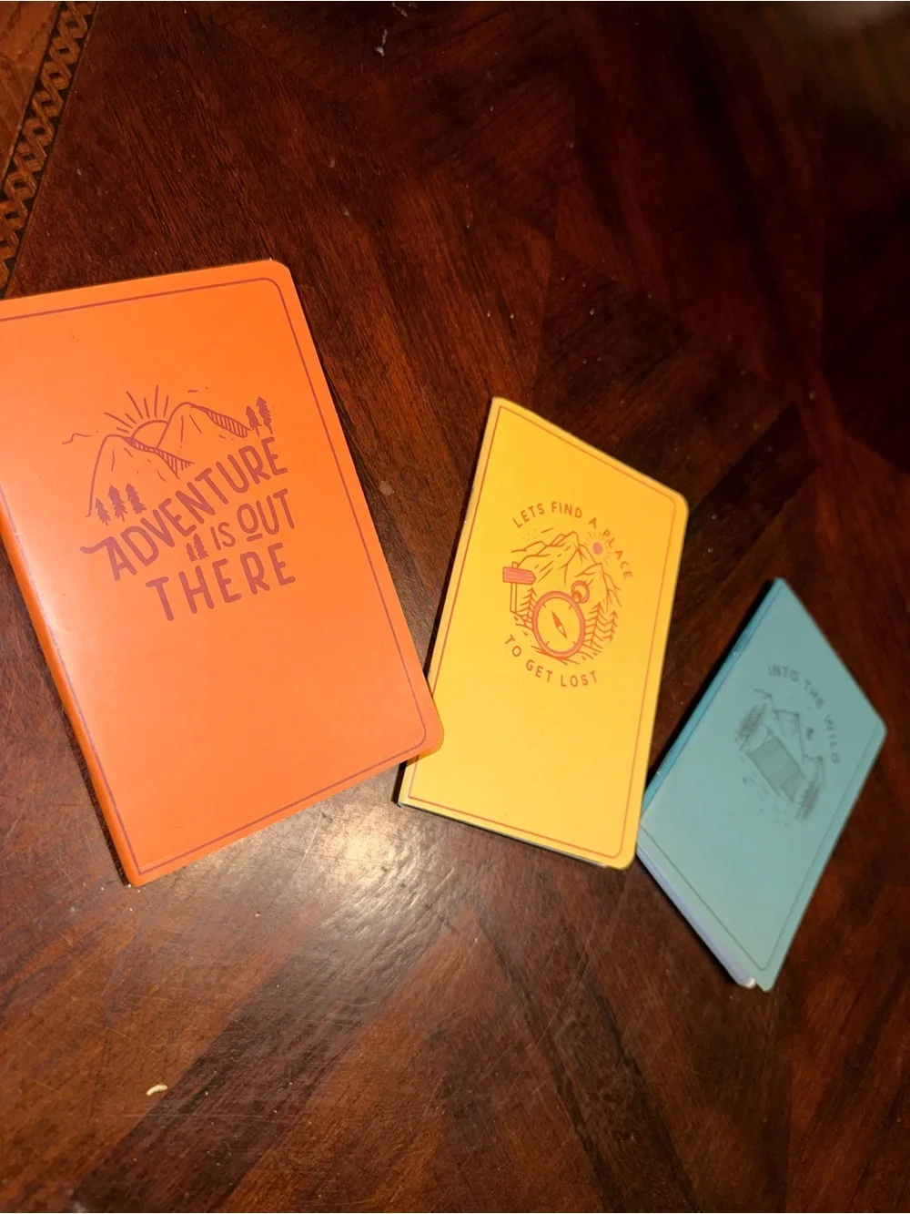 Blank Adventure Pocket Journal Set in Orange, Yellow & Teal